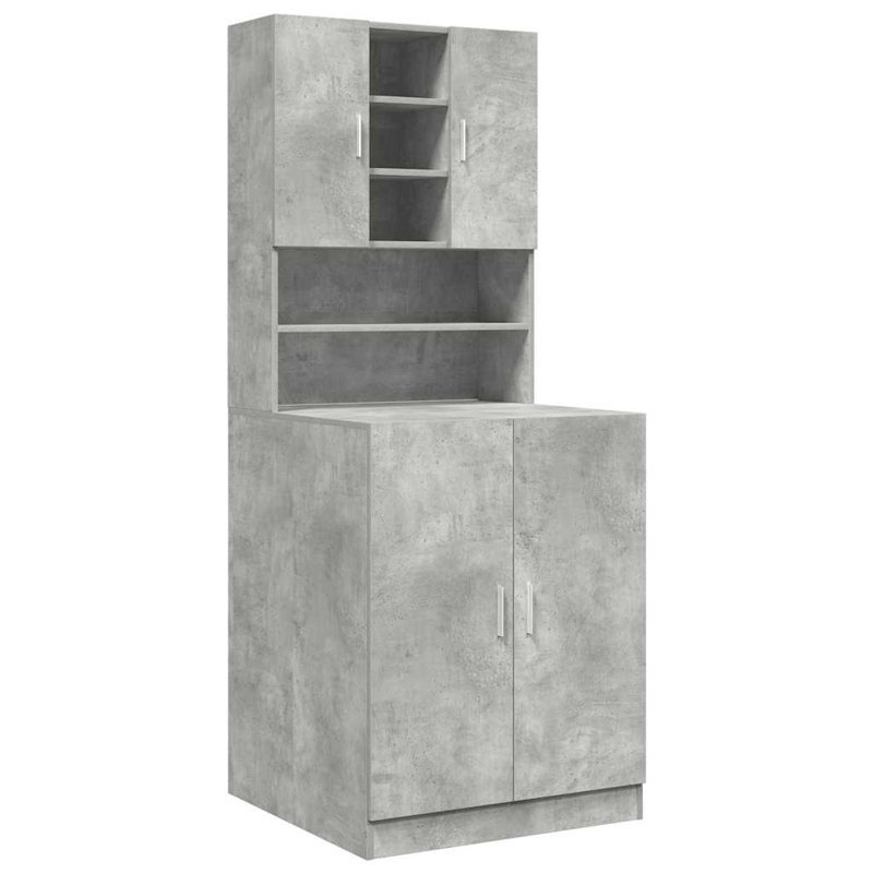 Engineered Wood Freestanding Bathroom Cabinet, Concrete Grey