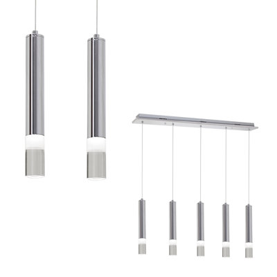 McLoughney 5 - Light Silver Cylinder Pendant