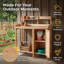 Banc de rempotage en bois de sapin massif avec armoire de rangement, plateau d'évier amovible et crochets à outils latéraux, poste de travail de jardin multifonctionnel pour l'organisation de la plantation de pelouse dans le jardin