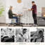 Bureau debout mobile à hauteur réglable - Poste de travail ergonomique à 2 niveaux pour bureau à domicile, petits espaces, tapis roulant sous le bureau, grand bureau, roulettes verrouillables - Blanc-1440334454