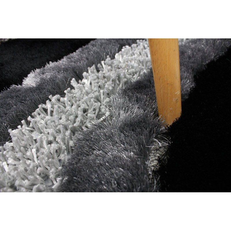 Tapis gris/noir touffeté à la main Nevin