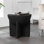 Brady 16.25" Minimalist Sculptural Indoor/Outdoor Accent Table and Garden Stool Black Frosted Polyresin Weather Resistant Side Table