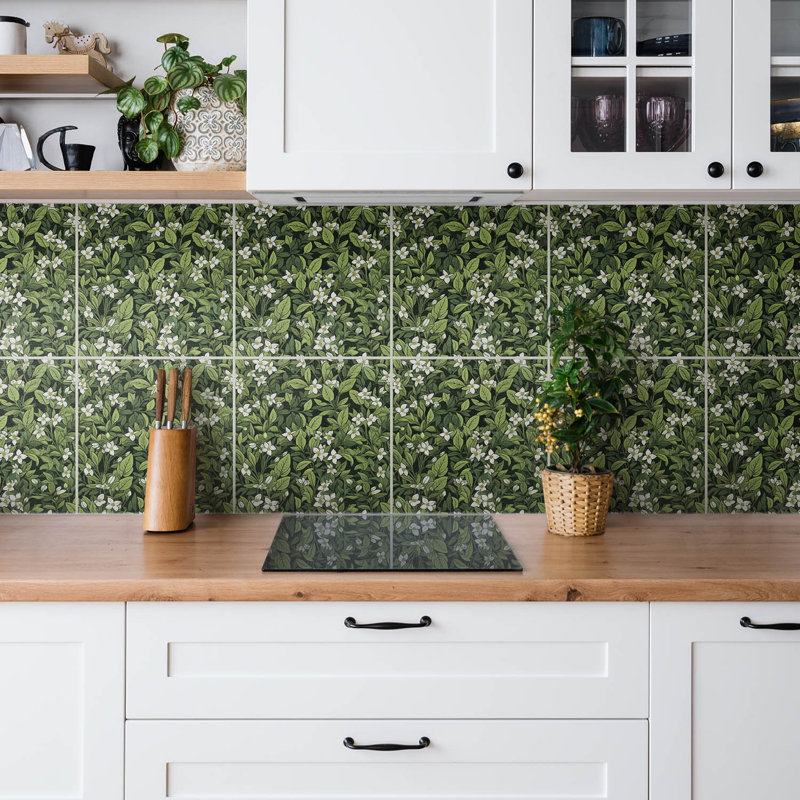 Astolfo 30 x 30 cm PVC Tile in Matte Green