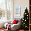 Ensemble de 3 impressions sur toile de Noël, cerf doré, forêt enneigée, hiver-1547505959