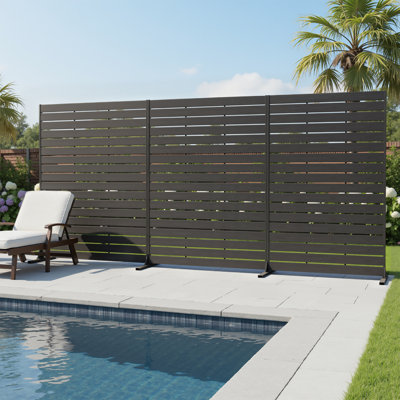 Set of 3 72"H Freestanding Outdoor Privacy Fence Screen Decorative Outdoor Divider for Patio Garden Pool
