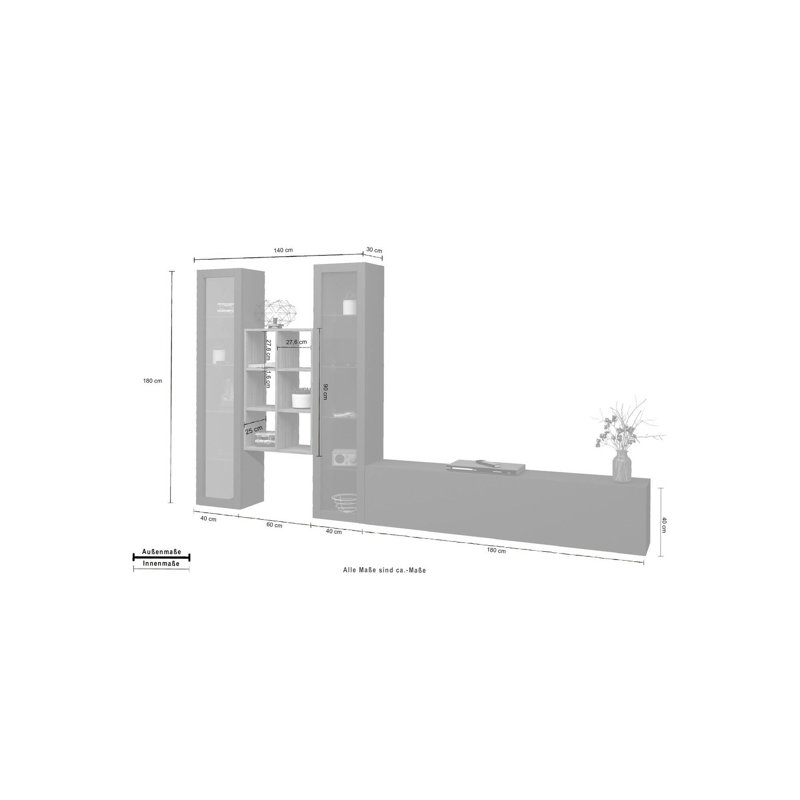 Cathalia Rectangle Accent Cabinet, Anthracite