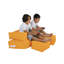 Fauteuil à billes Original, imperméable, orange | 100% polyester, 39,4 po x 15,7 po x 19,7 po | Comprend un ensemble de poufs 2 pièces (15,7 x 15,0 x 7,9 pouces) | Capacité de 200 lb, double fermeture à glissière dissimulée, perles de styromousse recyclées-237848403