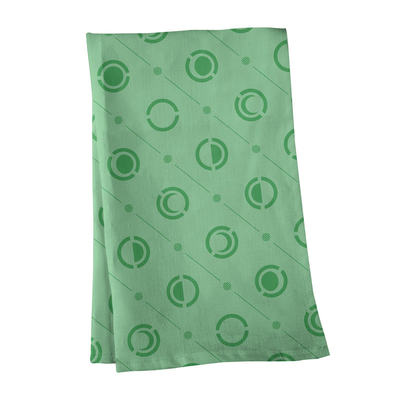 Torchon Moon phases, Fougère / vert, Polyester sergé