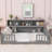 Floor Bed With Side Bookcase,Shelves,Guardrails-1567838118-1567838116