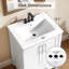 Meuble-lavabo autoportant avec lavabo en céramique intégré, portes à fermeture douce, poignée en métal, armoire de rangement en bois pour petits espaces (options de 16 à 36 pouces)-124798198