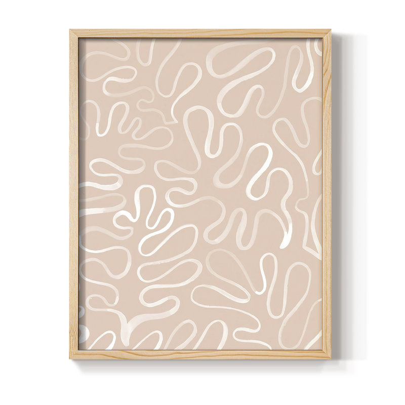 Matisse Pieces III Framed Print - Solid Wood, Natural, 11" H x 9" W