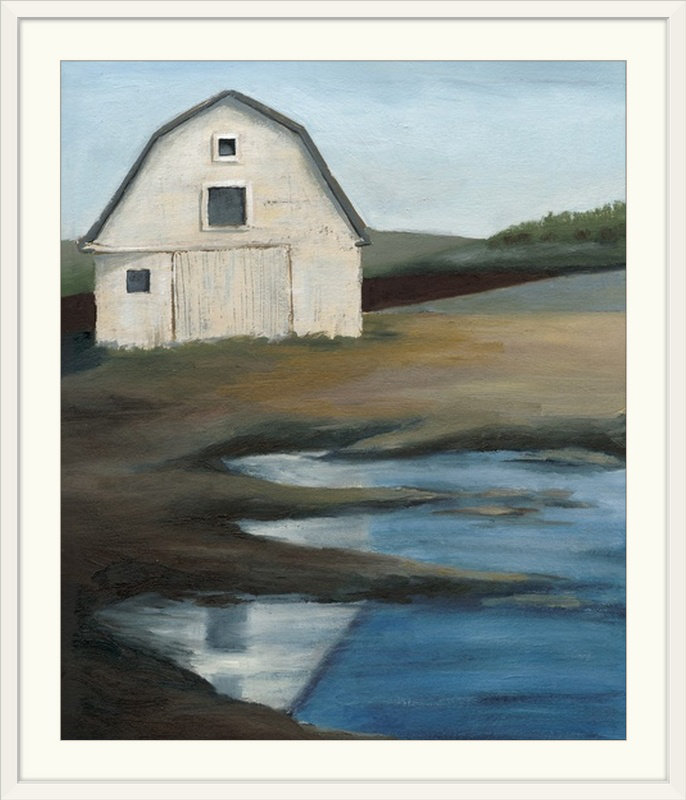 « farmstead i », reproduction d’art, Cadre blanc, H 32 po x l 28 po x P 1 po