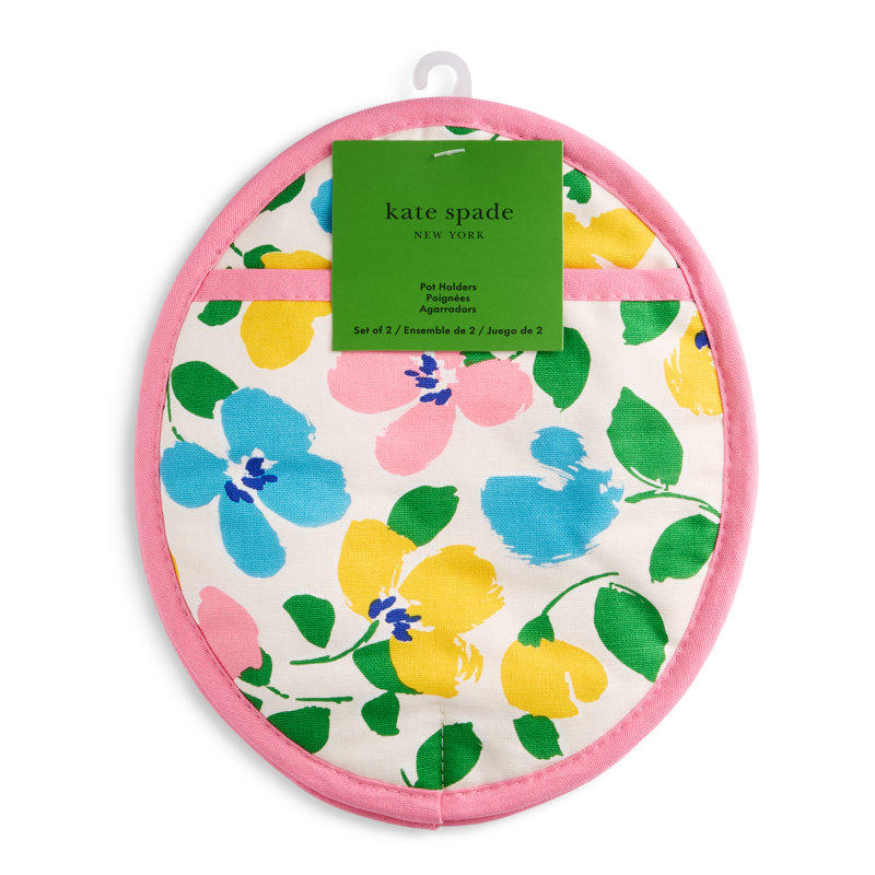 Kate Spade New York Painterly Bouquet 8"x10" Pot Holder, Pink/Green/Blue