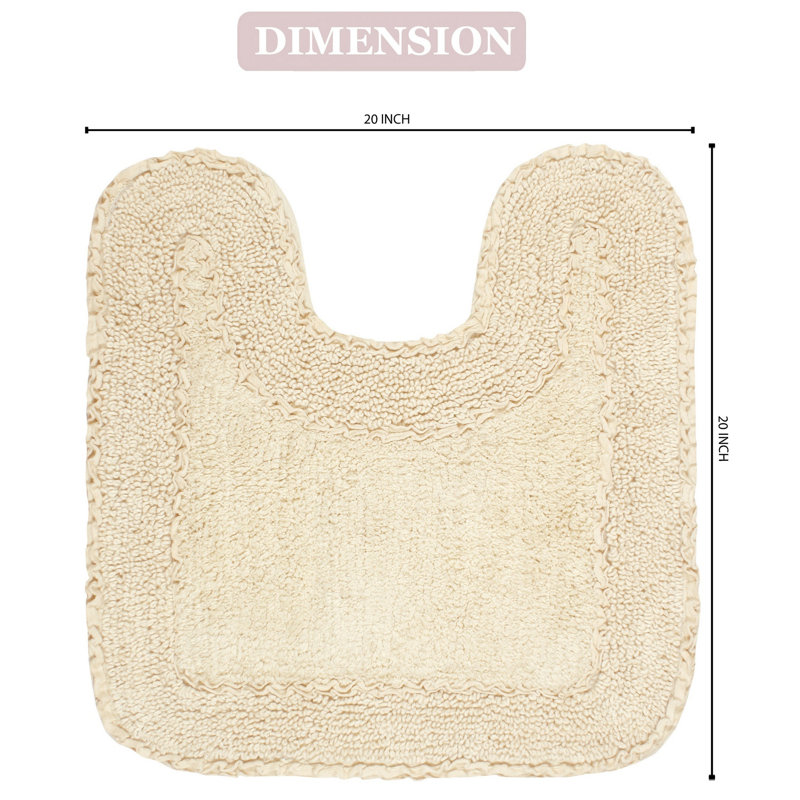 Tapis 100% coton Aceyon 20 po x 20 po, Ivoire