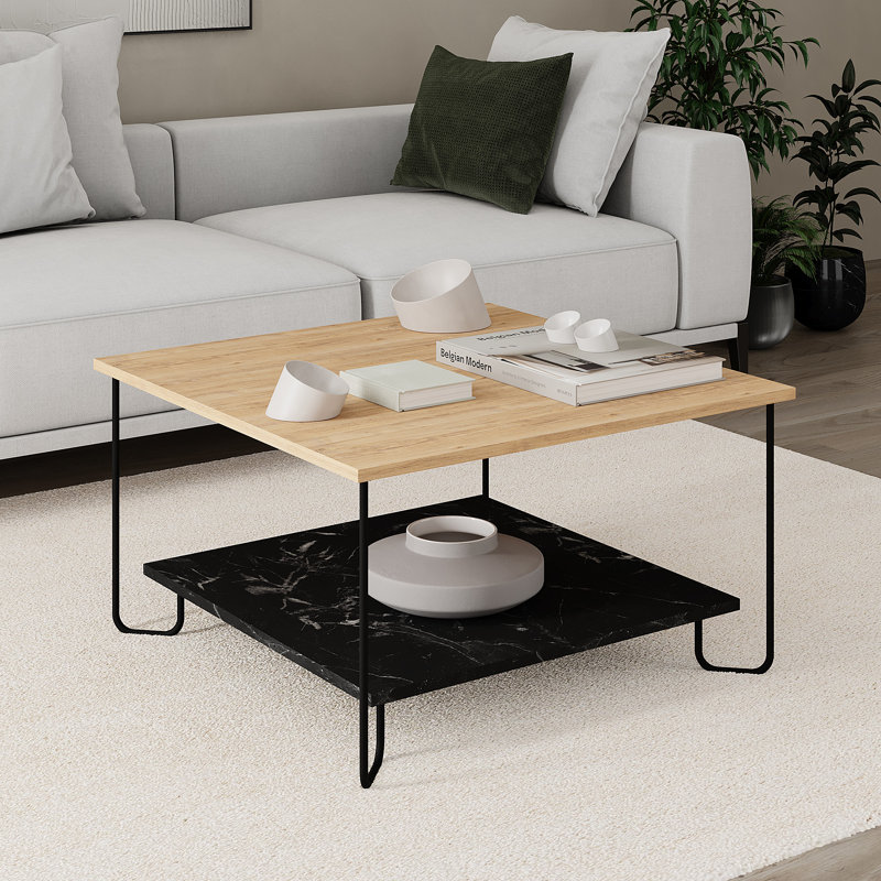 Cristiana Square Coffee Table with Storage | Sleek Design & Durable Metal Legs, 63" W x 64" L