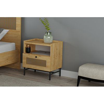 Abinaya 45cm W Particle Board / Chipboard Bedside Table