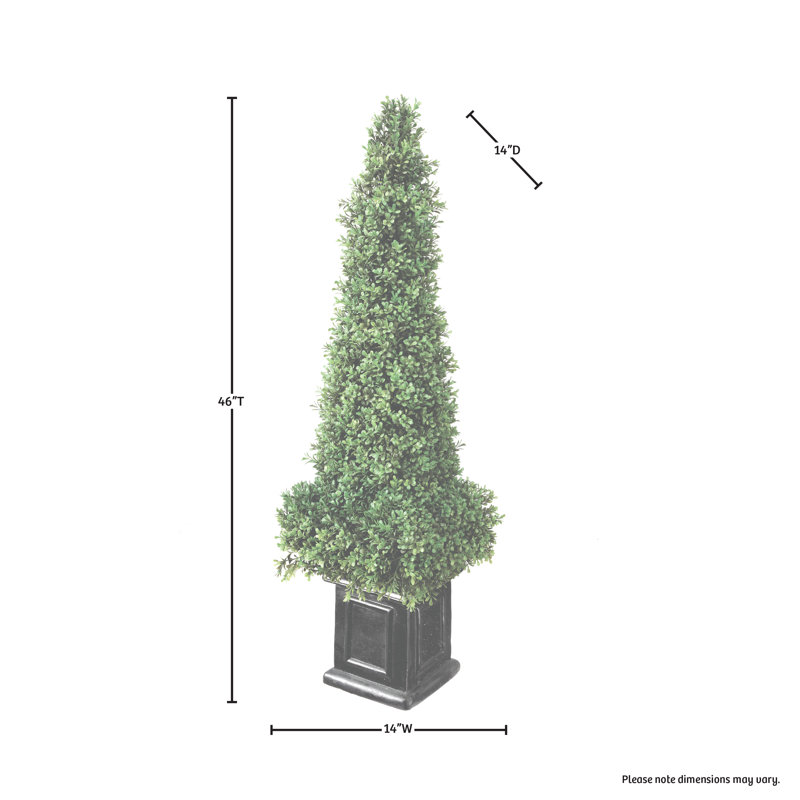46'' Faux Boxwood Topiary in Stone Urn