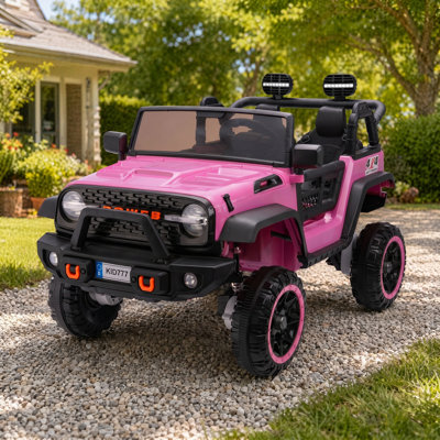 24 Volt 4WD Ride On Toys For Big Kids, 2 Seater Ride On Cars With Remote Control, 7AH Battery Powered Ride On Electric Truck Car, Power Cars Wheels W/ 4X100w, Bluetooth, Music For Boys