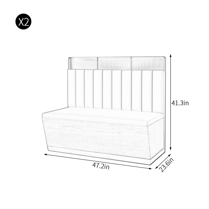 Banc rembourré en similicuir haut de gamme