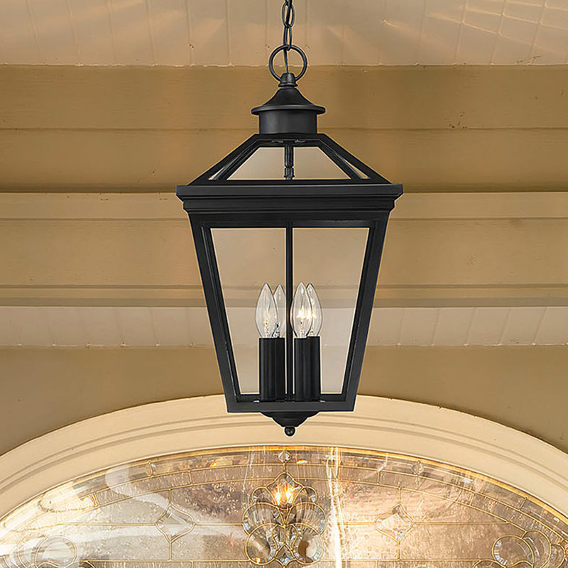 Lanterne suspendue d'extérieur en noir 20,75 po Mattoon, Noir