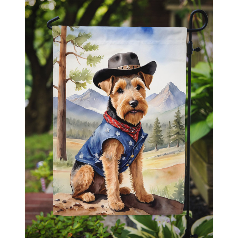 Drapeau Cowboy Welcome Garden, Terrier gallois