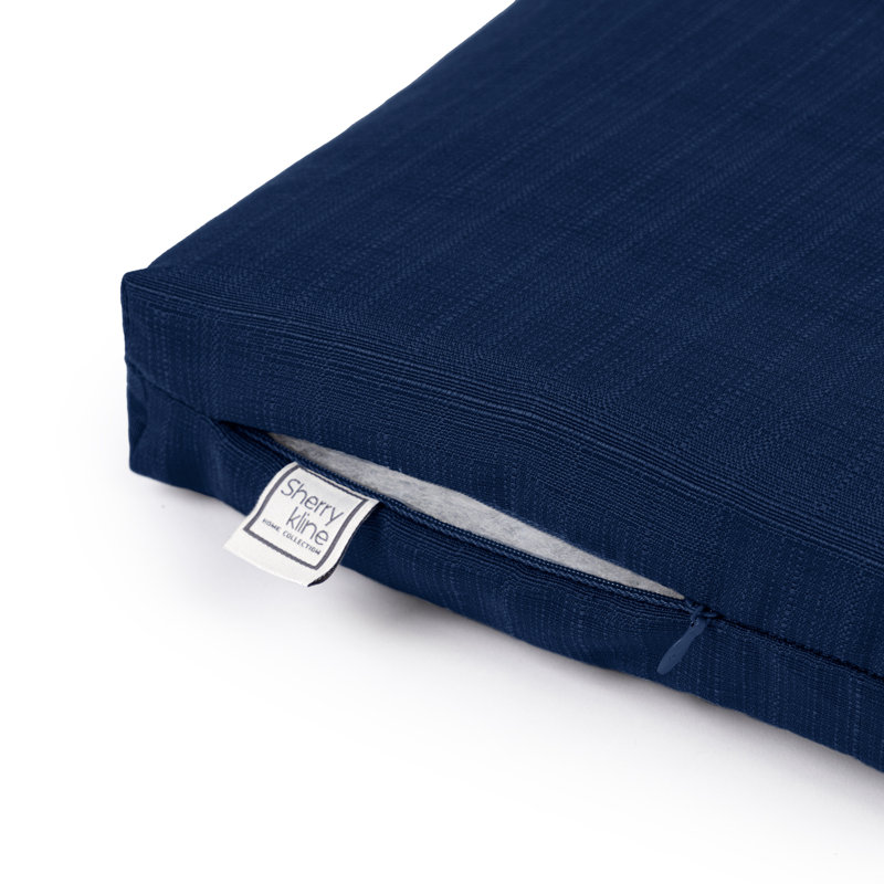 Tailored. Modern Look Seat Cushion With Zipper And Padded Polyester Fill., Indigo