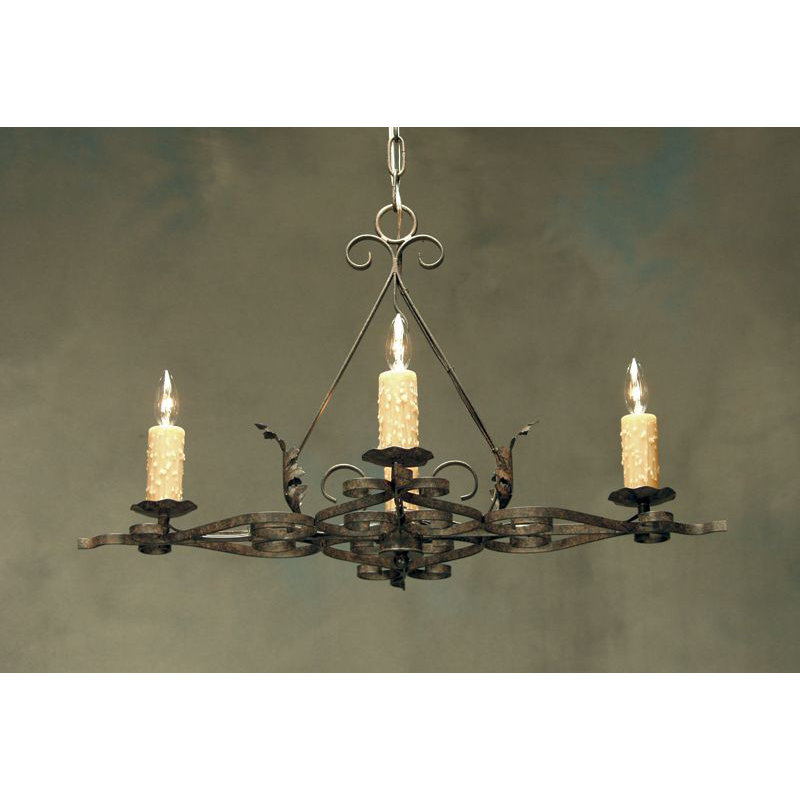 Elianna 4 - Light Chandelier, Taos Parchment, Antique Rust