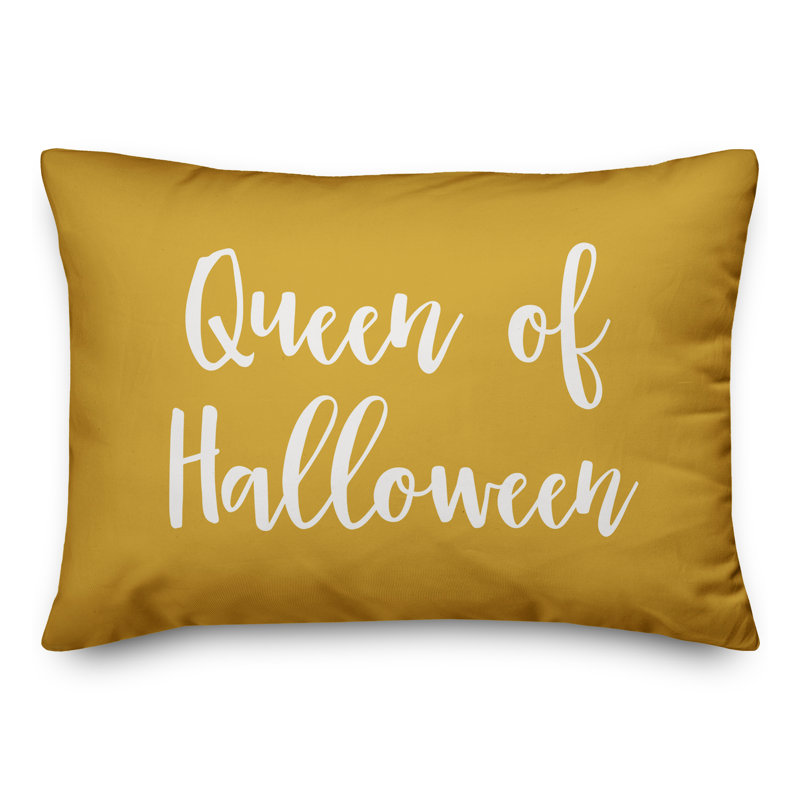 Mustard Queen of Halloween Reversible Lumbar Pillow