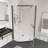 Matte Black Finish 34.75 In. X 72 In.Frameless Neo-Angle Pivot Shower Door,With 1/4 Inch Thick Tempered Glass-117416379