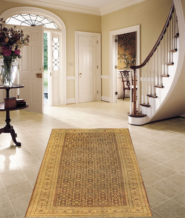Tapis de la zone brune en laine noué la à la main Solal