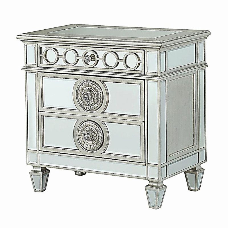 Table de chevet Varian, Argent argent