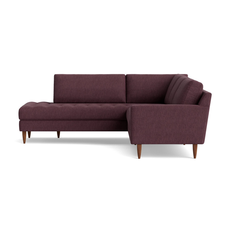 MCM Sectional, Performance Weave - Aubergine, Left Hand Facing