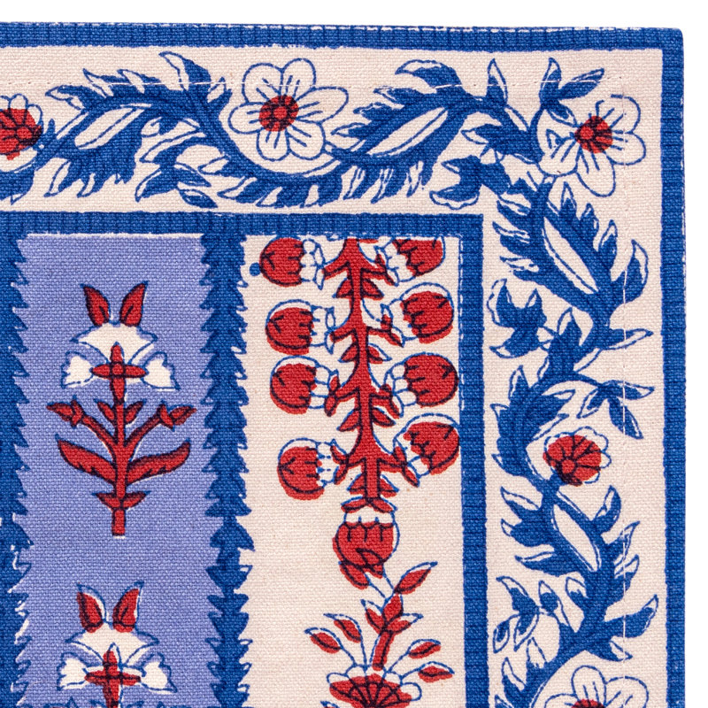 Napperon Charlemont 15 po x 18 po, Rouge / Bleu