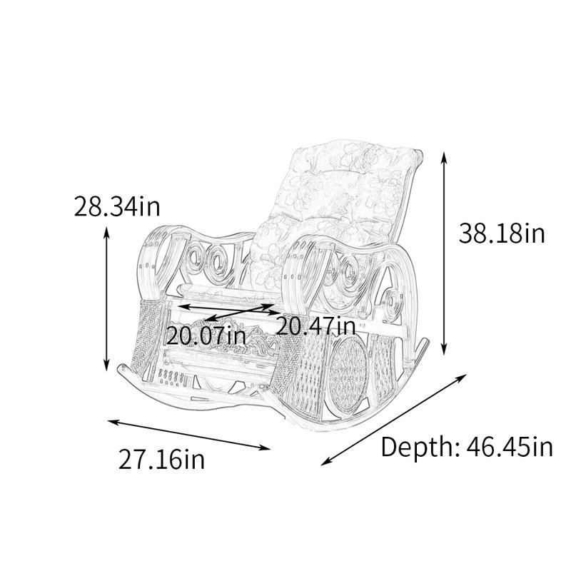 Chaise berçante en rotin décontractée Balcon