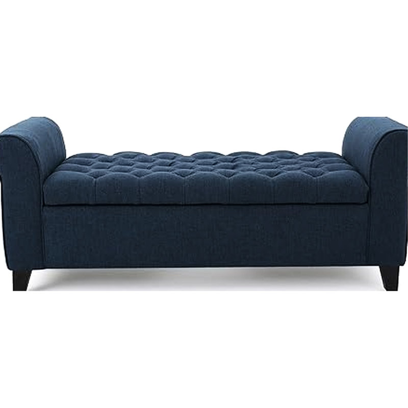 Moderne en bleu marine avec boutons texturés et accoudoirs roulés pour un décor élégant et élégant capitonnage, bleu, l 50 po