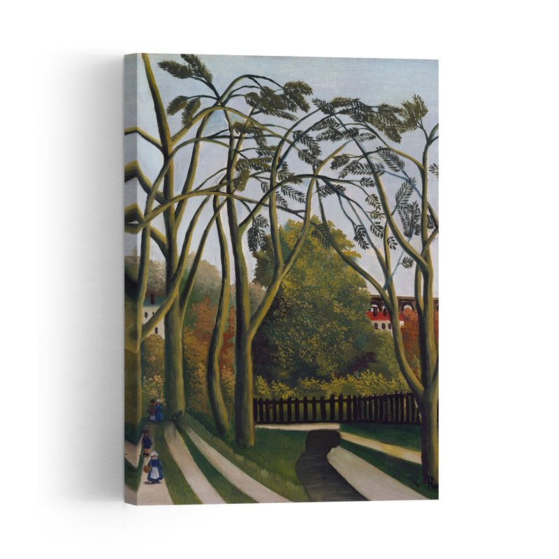 The Banks Of The Bier Near Bicetre Abstract Contemporary Landscape Architecture Wall Art Print by Pictufy - Wrapped Canvas Print
