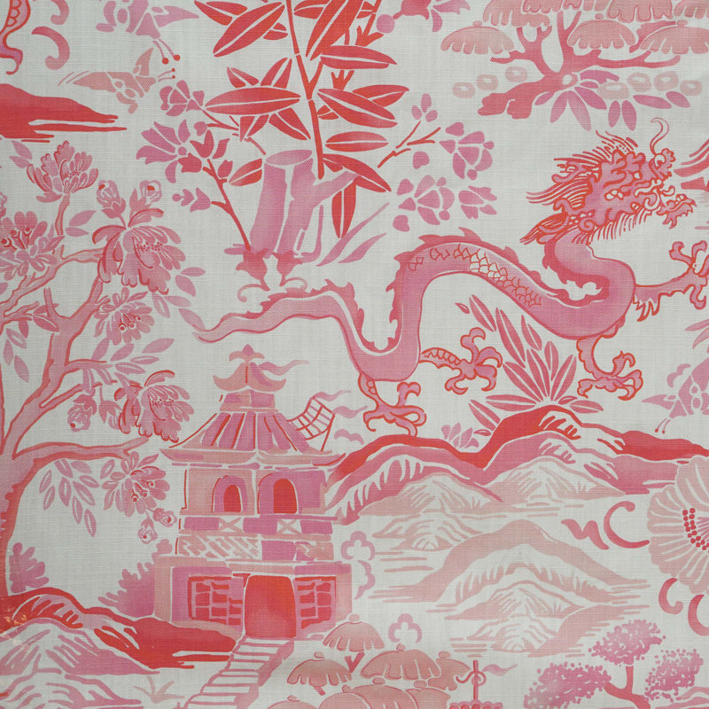 Gardens Of Chinoise Pillow Cover, 20" H x 20" W, Pink