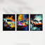 Racing Car Motorsport Grand Prix Bright Colourful - 3 Piece No Frame Print Set-379720046
