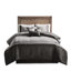7 Piece Comforter Queen Grey Faux Suede - Lodge Cabin Decor With Buttons Fill Silky Decorative Pillows Soft Enchanting Style