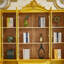 bibliothèque de luxe sculptée de style américain
