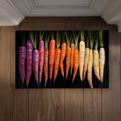Colorful Carrots Kitchen Mat | Indoor Outdoor Home Decor