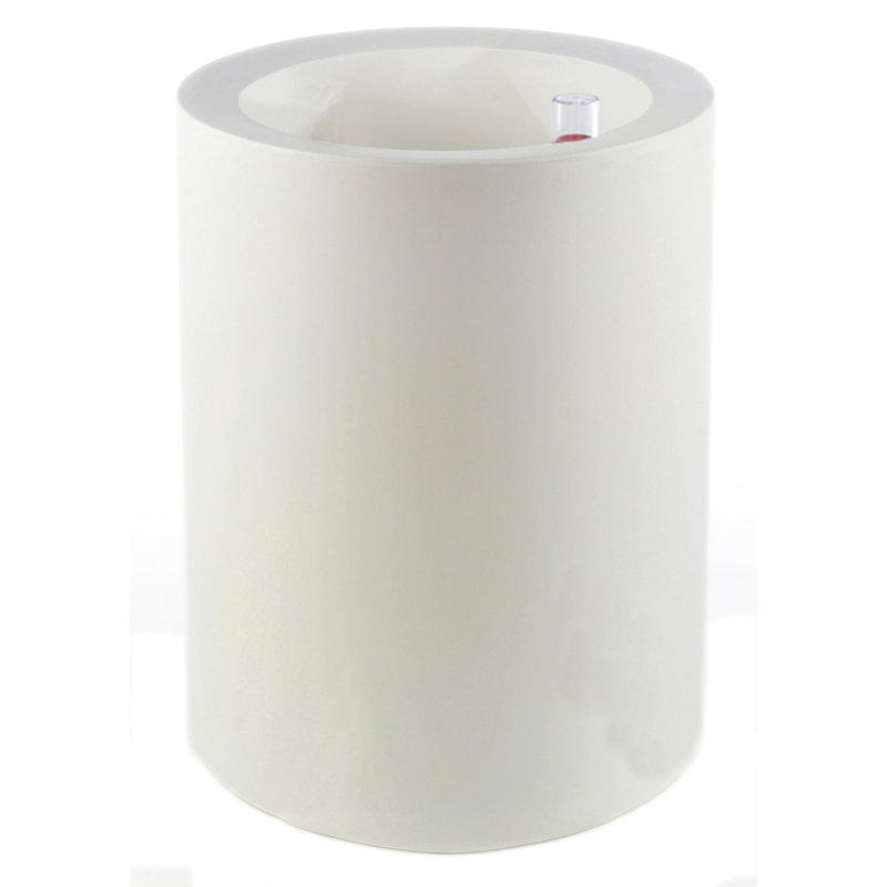 Cilindro Resin Pot Planter, White, 31.5" H x 15.75" W x 15.75" D