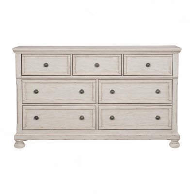 Antique White Finish1pc Dresser Of 7 Drawers Traditional Design Hidden Drawer Classic Bedroom Furniture