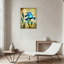 Art mural 24 "x 36" éthéré iris bleu et mauve non encadré