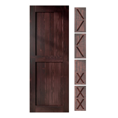 84 po de hauteur 5-en-1 Design acajou rouge massif couleur bois de pin fini / non assemblé une porte seulement