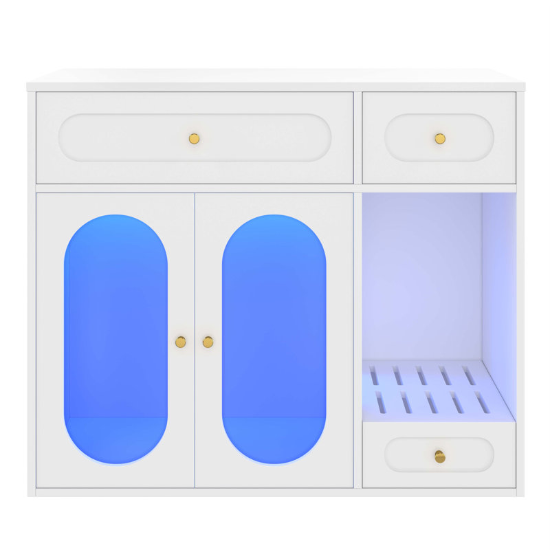Cat Litter Box Enclosure With LED Light