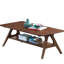 Table basse avec tablette, look moderne de style Mid-Century, tablette en bois d'hévéa avec finition noyer