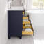 Happy 30 po Meuble-lavabo simple bleu avec comptoir en quartz de Carrare et lavabo encastré en porcelaine-1186253738