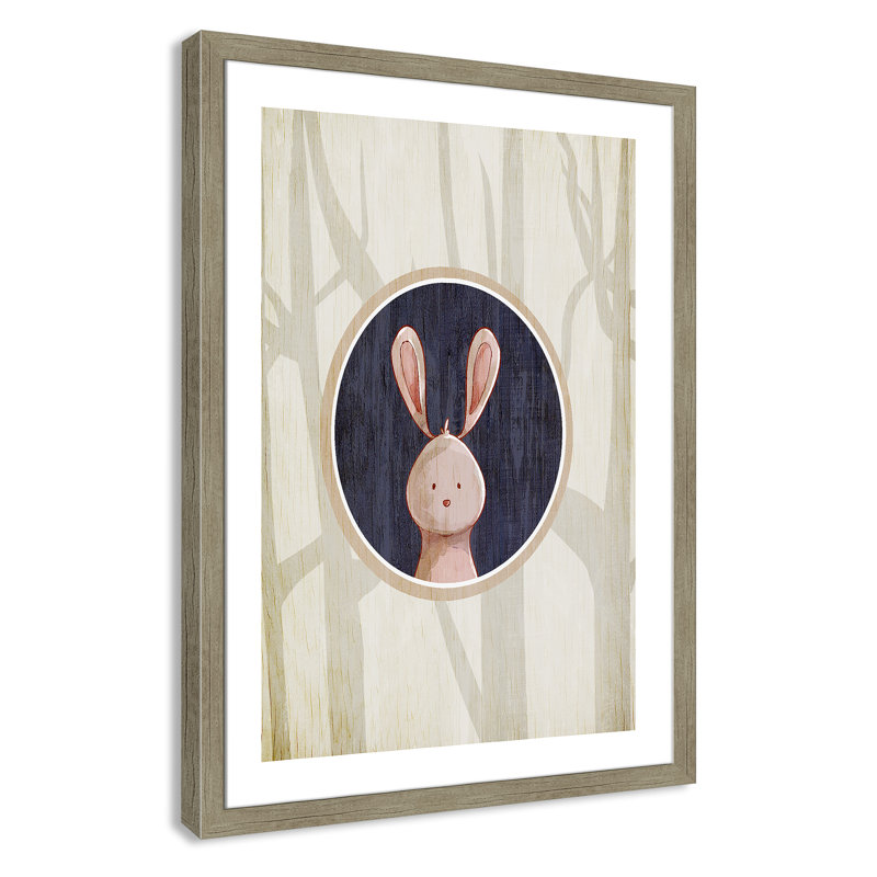 Forrest Amimals Forest Animals 4 Paper Print, 34.5" H x 24.5" W x 0.6" D, Grey Barnwood Flat Framed