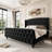Upholstered Queen Bed Frame, Platform Bed Frame Wing back Headboard & Footboard, Button Tufted, No Box Spring Needed/Easy Assembly